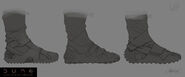 Stillsuit shoe and boot design variations - largelly unused (Dune, 2021, concept art by Keith Christensen)