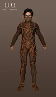 Sandsuit concept.jpg (1,56 MB) Damıtıcı-giysi giyen Paul Atriedes, Ruben Karamañites tarafından konsept çizim