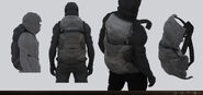 Stillsuit backpack design with fremkit (Dune, 2021, concept art by Joseph Cross)