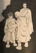 Paul, Kynes and Leto.jpeg (2.06 MB) Leto watches Liet-Kynes inspect Paul's Stillsuit - Art by Shotaro Ishinomori