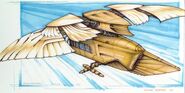 A cargo ornithopter with detachable pod