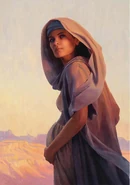 Chani, pregnant with Paul's children - Art by Hilary Clarcq