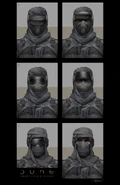 Stillsuit headgear gradual concept art studies for Dune (2021) by Keith Christensen 01.jpg (525 KB) Stillsuit headgear gradual design studies (Dune, 2021, concept art by Keith Christensen)