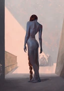 Slave-Concubine before Shaddam -Illustration by Sam Weber