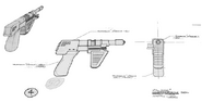 Concept art House Atreides and Fremen handgun (Frank Herbert's Dune, 2000, Sci-Fi Channel)