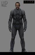 Stillsuit early design, refined (Dune, 2021, concept art by Keith Christensen)
