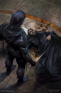 Stilgar standing over Hayt's body