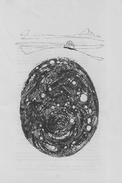 The Illustrated Dune - Dr. Kynes above pre-spice mass deposit before explosion (art by John Schoenherr)