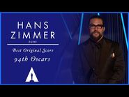 Hans Zimmer Wins Best Original Score for 'Dune' - 94th Oscars