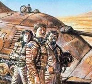 Dunemen, spice harvester workers (Dune CCG, art by unknown)