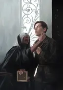 Gomjabbarfolio.webp (31 KB) Mohiam tests Paul with the Gom Jabbar - Art by Sam Weber