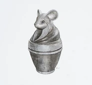 The canopic jar containing Paul's water, styled like a Kangaroo mouse - Illustration by Hilary Clarcq