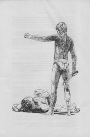 The Illustrated Dune - Paul defeats Feyd (art by John Schoenherr)