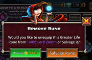 Remove rune confirmation