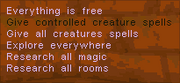 Cheat Menu 2 prototype Dungeon Keeper