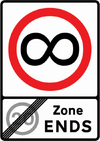 Infinite speed limit sign