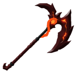 Lava King S Warscythe Dungeonquestroblox Wiki Fandom - roblox dungeon quest beastmaster war scythe how to get