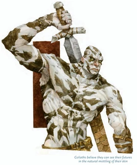 Goliath drawing sword