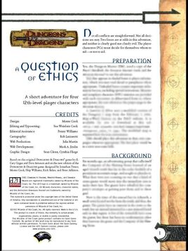 A Question of Ethics