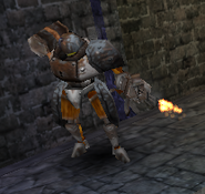 A Rusted Automaton, firing its rotary cannon