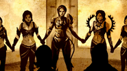 Jeyne, with all her remaining handmaidens (including Rajani), if banished from Aranna (endgame 4).