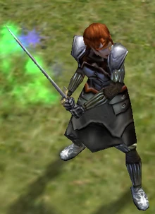 A high level Melee Skilled character with a Two-Handed Sword