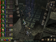 Adventurers cornering the Rogue Bandit in his castle.