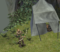 The hunter Verrus, standing outside his tent