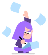 Lily lanzando papeles haciendo pensar que todas las cosas que hace, son malas