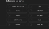 Lista de palabras al terminar un cuento