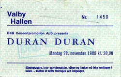 Valby-Hallen, Copenhagen, Denmark wikipedia look at ticket stubs duran duran 28 november 1988