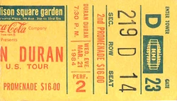Duran ticket 21 mar 84