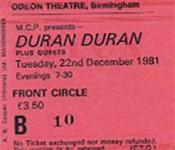 Birmingham odeon duran duran 1981