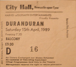 Ticket show duran duran newcastle vinyl discography discogs wikipedia