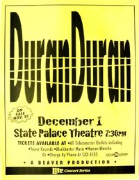 Poster duran duran 1 december 1997