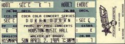 Music Hall, Houston, TX, USA. wikipedia duran duran ticket stub collection.png