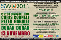 SWU Music & Arts Festival, brazil duran duran poster 2011