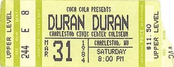 Duran duran ticket 31 march 84