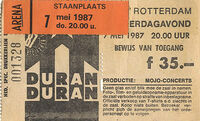 Ticket Duran-Duran-7th May 1987