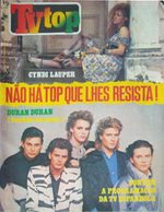 1 PORTUGUESE MAGAZINE TV TOP 12 APHRIL 1985, DURAN DURAN AND CYNDI LAUPER