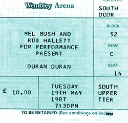 Ticket duran duran 1987-05-19 ticket a