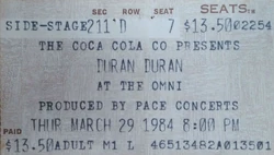 Ticket stub The Omni Atlanta GA USA wikipedia duran duran band