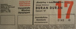 Ticket stub Olympiahalle Munich Germany wikipedia duran duran com twitter
