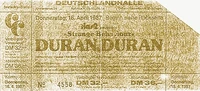 Deutschlandhalle, Berlin WIKIPEDIA DURAN DURAN TICKET STUB