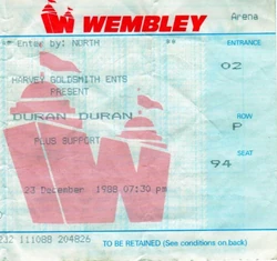 Duran Duran Concert Ticket Wembley Arena 23-12-1988 wikipedia