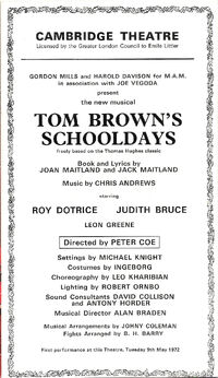 Cambridge theatre tom brown's schooldays simon le bon duran duran 1