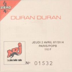 Bercy france 2 april ticket duran duran