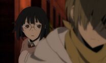 Masaomi runs with her.