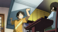 Kasuka almost hit by a refrigerator.