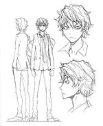 Character sheet of middle school-aged Shizuo from the Durarara!!x2 Shou episode 4.5 bonus booklet